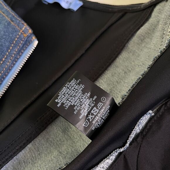 Mugler Corset Bodysuit in Medium Blue & Black - Picture 11 of 11